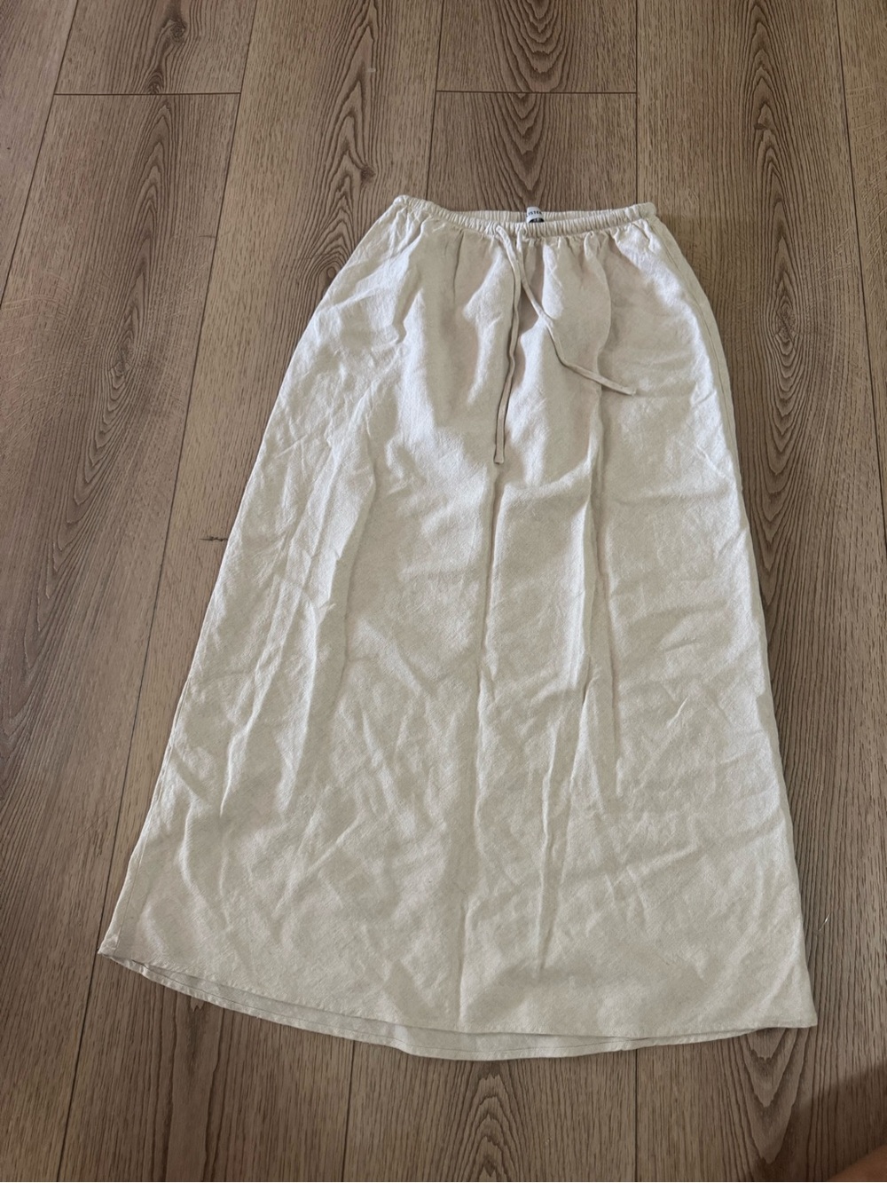 Hollister Cream Midi Drawstring Skirt
